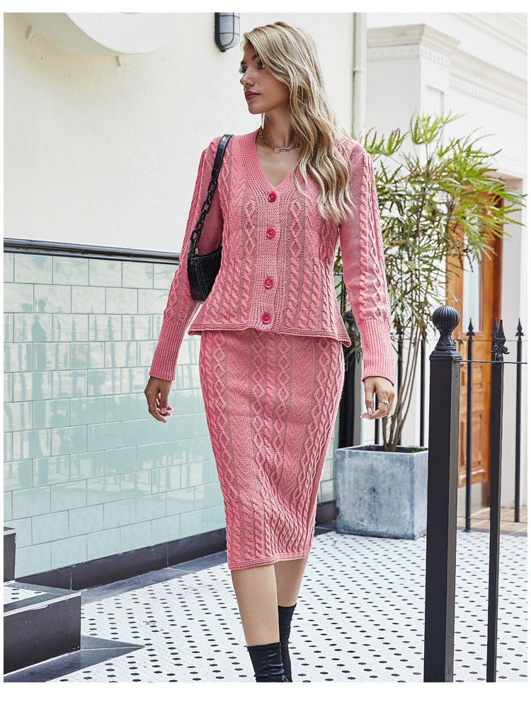 Dam Tröja V-ringad Patchwork Kroppsbetonad Akryl-2