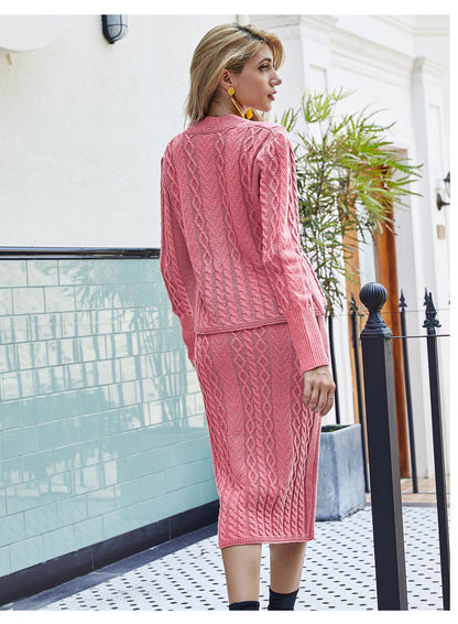 Dam Tröja V-ringad Patchwork Kroppsbetonad Akryl-3