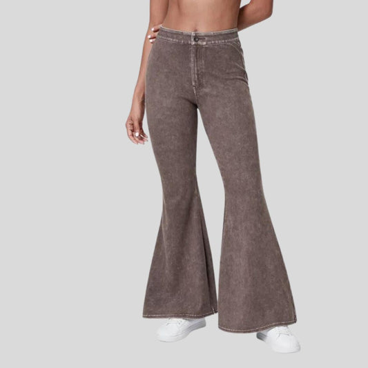 Damjeans Hög Midja Super Flare Stretch Denim-1