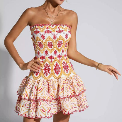 Variant image for Kvinnors Glittrig Miniklänning Bandeau Polyester med Öppen Rygg-2