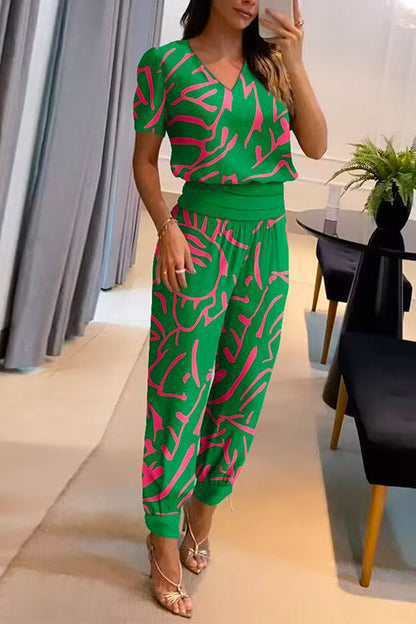 Variant image for Dam Tunika V-ringad Korta Ärmar Hög Midja Bomull Polyester-5