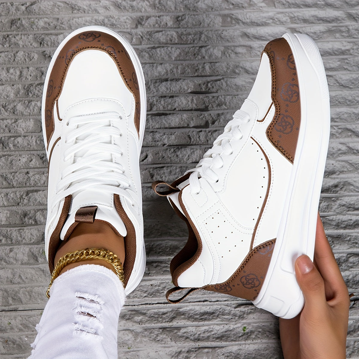 Kvinnors High-Top Sneakers Trendig Textil Syntet-3