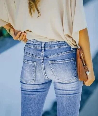 Dam Jeans Med Hög Midja Vintage Denim-5