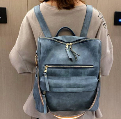 Dam Ryggsäck Retro Brittisk Stil PU-Läder Medium-3