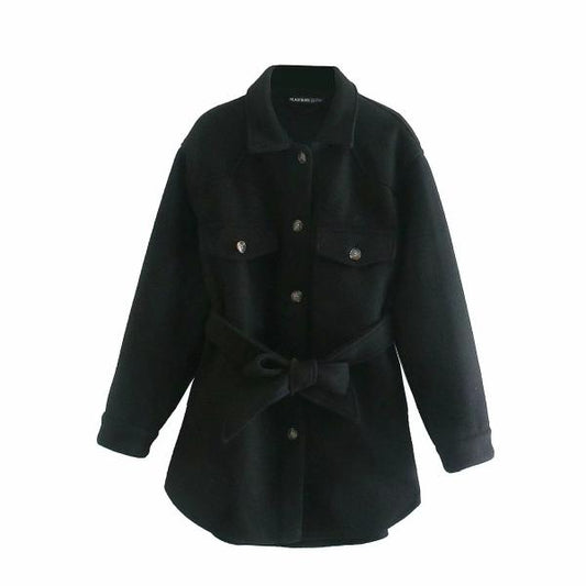 Damjacka Vändbar Krage Långärmad Polyester-1