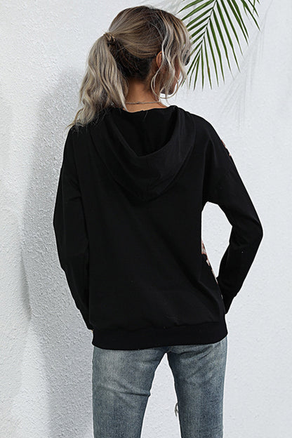 Dam Skjorta Leopardmönster Lång Ärmar Polyester-5