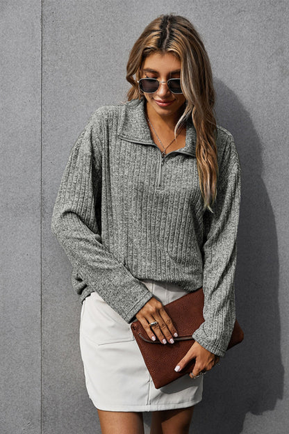 Dam Reverspullover Monokrom Polyester Lång Ärmar-4