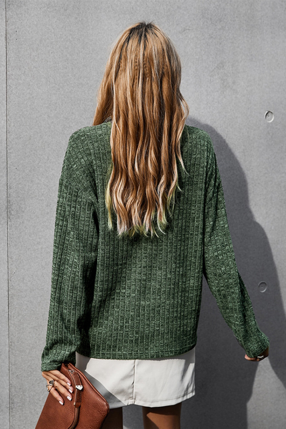 Dam Reverspullover Monokrom Polyester Lång Ärmar-3