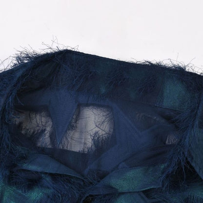 Dam Skjorta Överdimensionerad Abstrakt Fjädertryck i Bomull-6