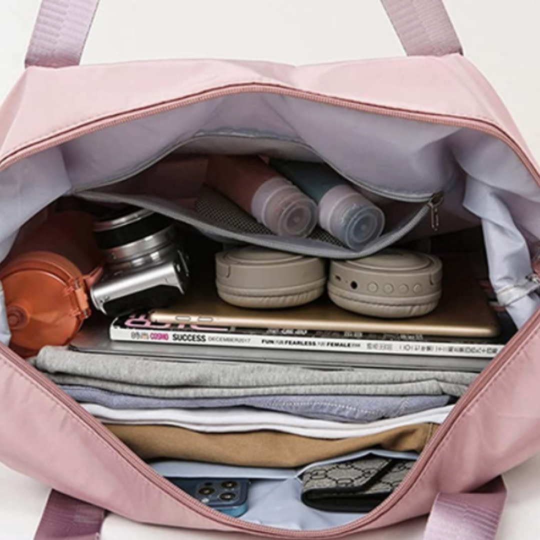 Kvinnor Fällbar Duffelväska Rymlig Lätt Tyg-5