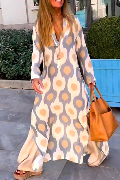 Kvinnors Maxiklänning V-ringning Lätt Material för Sommar-5