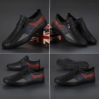 Dam Slip-On Sneakers Färgblock Textil med Dragkedja-5