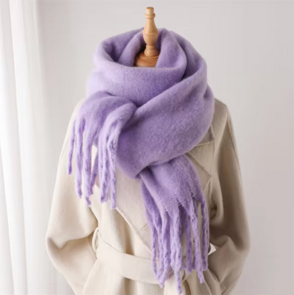 Vinterhalsduk för Kvinnor i Kashmirliknande Material med Långa Fransar – Elegant och Mångsidig Pashmina-design 27
