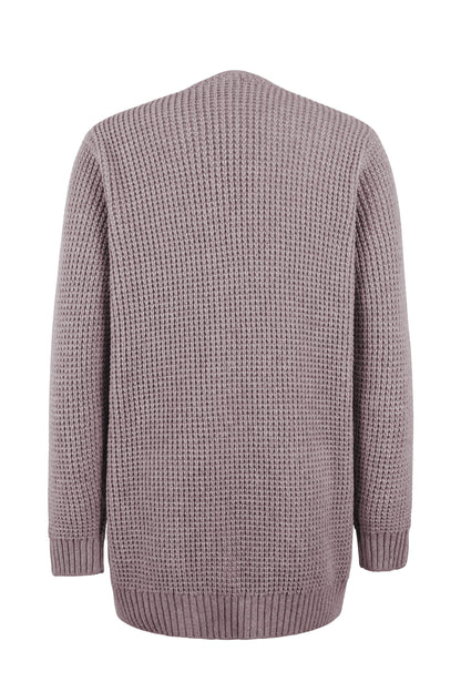 Dam V-ringad Kofta Trendig Mjuk Material-6