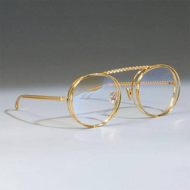 Unisex Runda Solglasögon Minimalistisk Aluminium UV400 Skydd-3