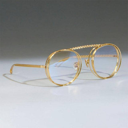 Unisex Runda Solglasögon Minimalistisk Aluminium UV400 Skydd-3
