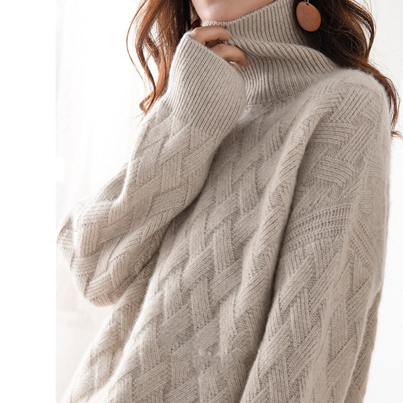 Variant image for Kvinnors Turtleneck Tröja Kashmir Elegant Normal Passform-6