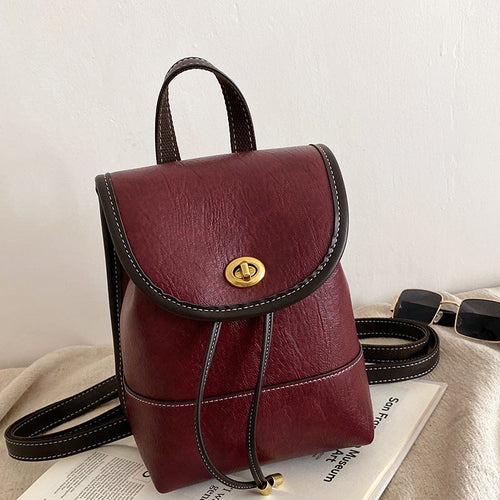 Dam Mini Ryggsäck Trendig PU-Läder-1