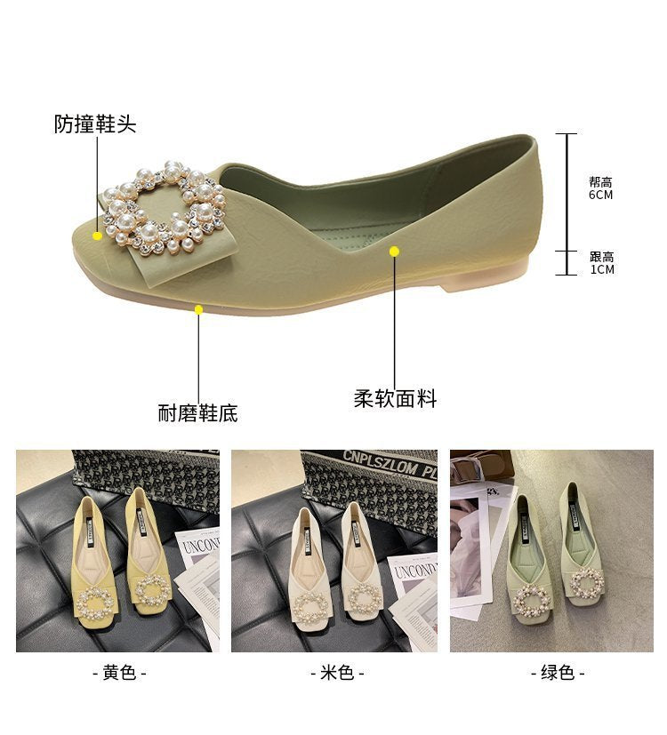 Svarta Ballerinaskor med Pärla Accent – Elegant Design i Syntetiskt Material för Komfort och Stil 5
