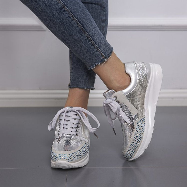 Kvinnor Sneakers Sportig Glitter Design Ergonomisk Sula 2