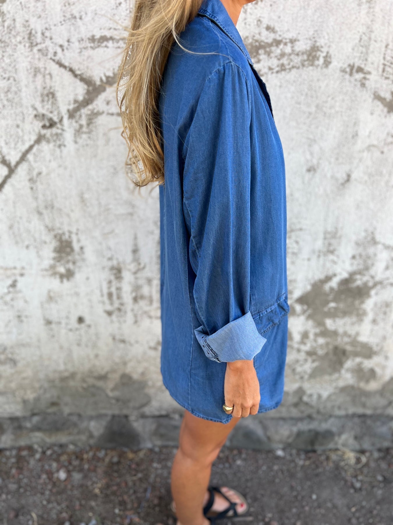 Damjacka Casual Denim Lös Passform Högkvalitativt Material-4
