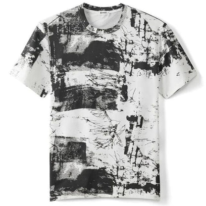 Herr T Shirt Abstrakt Tryck Klassisk Passform Kvalitets 100% Bomull-6