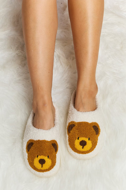 Dam Tofflor Nallebjörnmotiv Vinter Plush Fluffig Design-4
