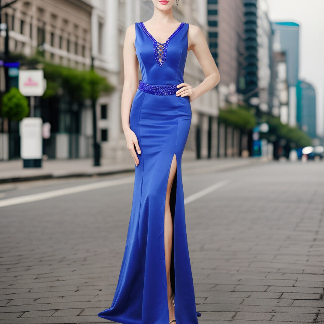 Dam Aftonklänning Utan Rygg Modern Design Högkvalitativa Tyger-4