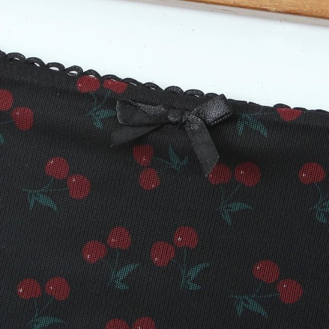 Dam A-Linje Midirock Blommönster Spetsdetaljer Polyester-4