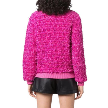 Damjacka Bouclé med Knappdetaljer och Ribbad Trim-6