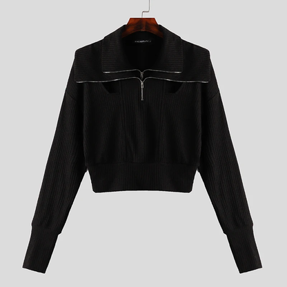 Festtoppar Dam Ribbad Långärmad Modern Design Bomull-Elastan-4