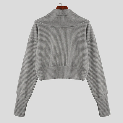 Festtoppar Dam Ribbad Långärmad Modern Design Bomull-Elastan-3