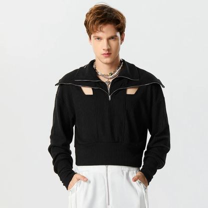 Festtoppar Dam Ribbad Långärmad Modern Design Bomull-Elastan-6