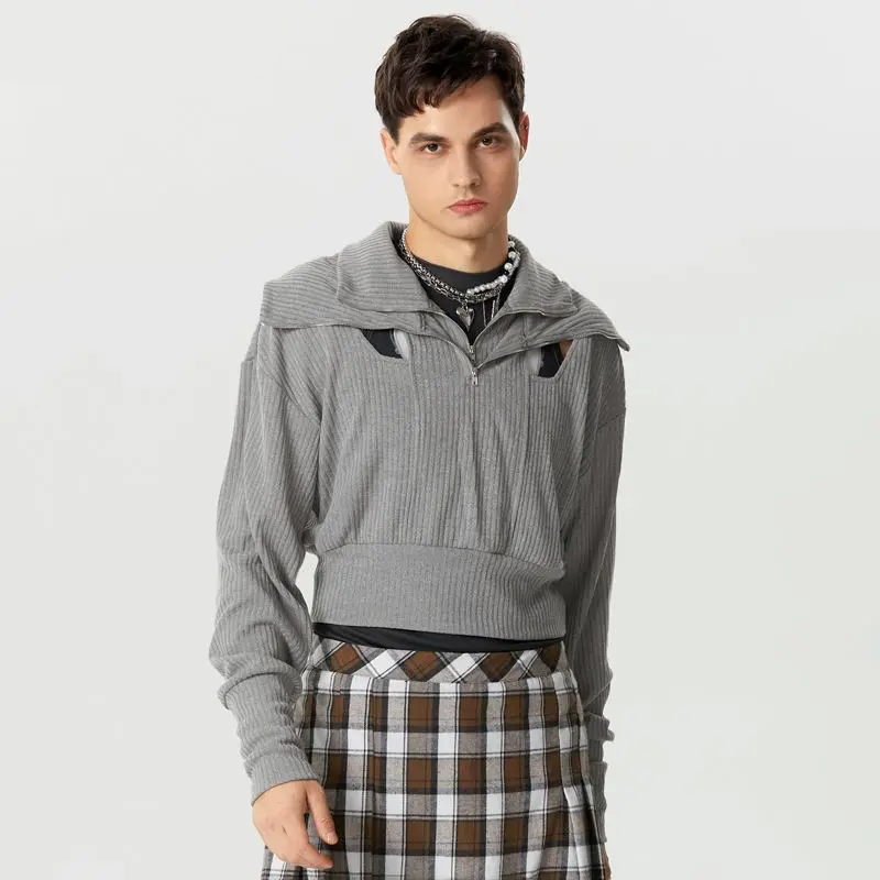 Festtoppar Dam Ribbad Långärmad Modern Design Bomull-Elastan-1