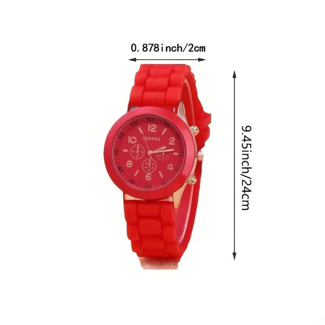Kvinnoarmbandsur Analog Silikon Klassisk-4