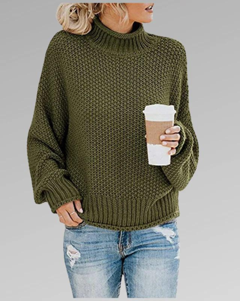 Stickad Dam Tröja Turtleneck Akryl för Vardags- och Festliga Tillfällen 9