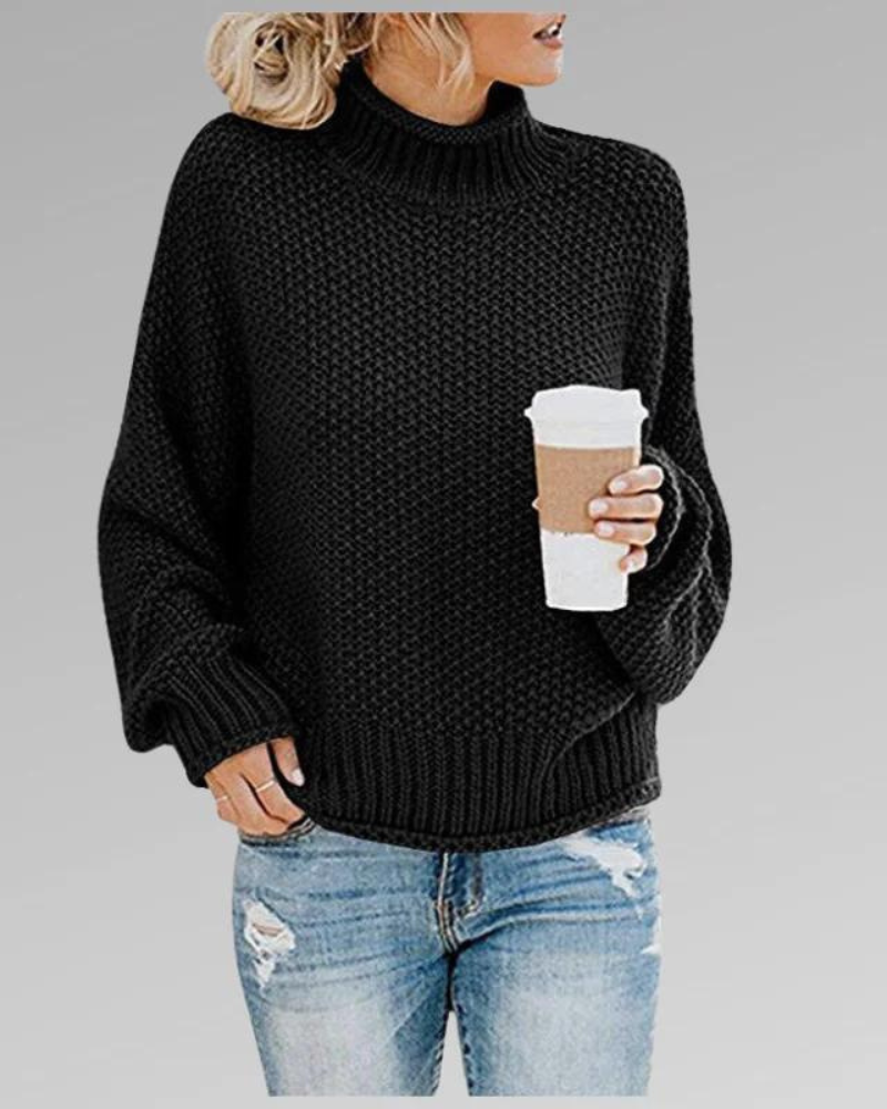 Stickad Dam Tröja Turtleneck Akryl för Vardags- och Festliga Tillfällen 10