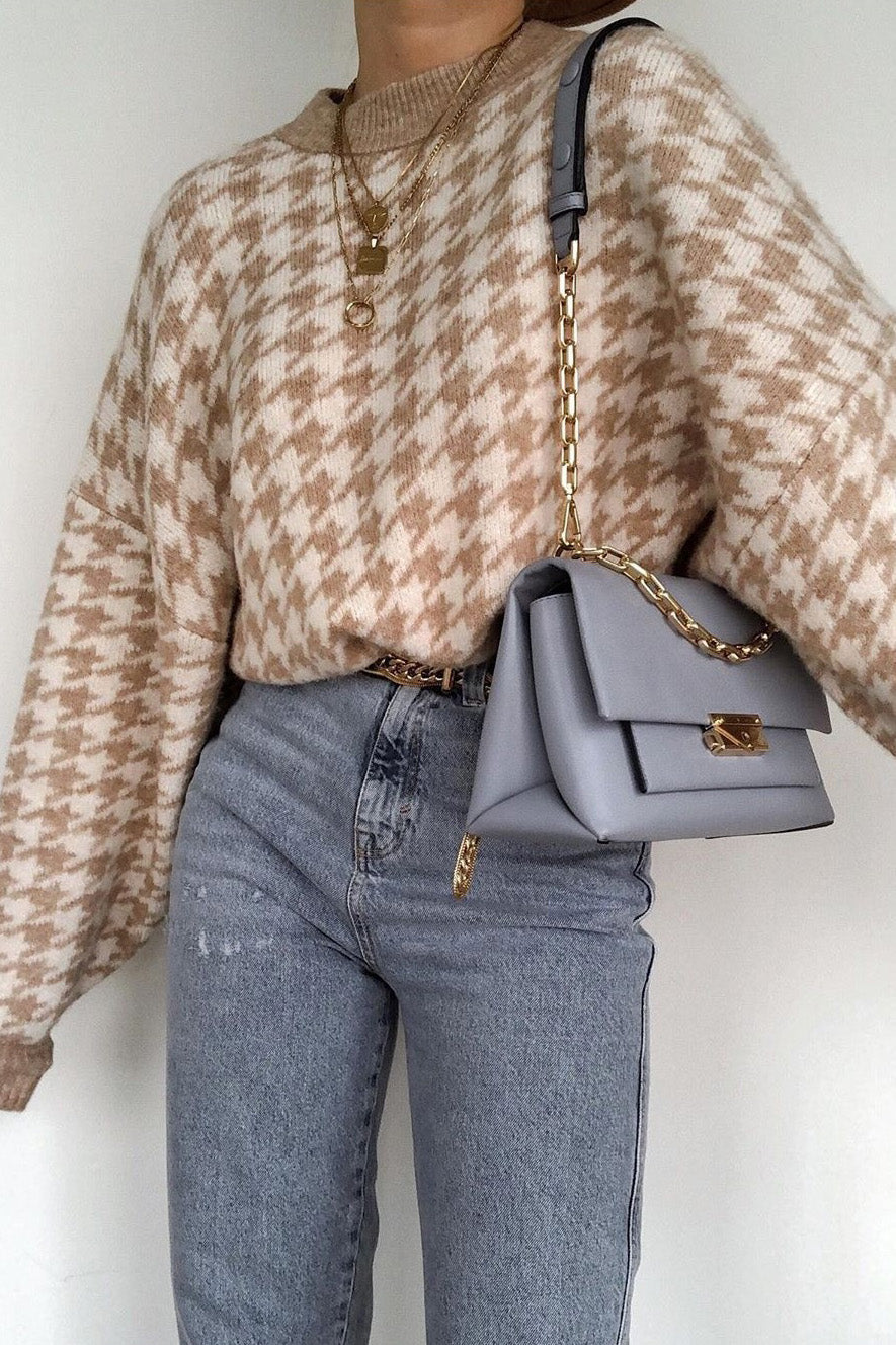 Variant image for Dam Tröja Geometrisk Design Polyester O-hals Fullängd Ärmar-1