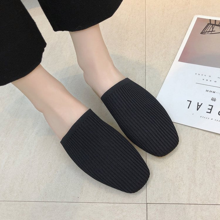 Dam Sandaler Platta Tåformade i Nät och Gummi-4