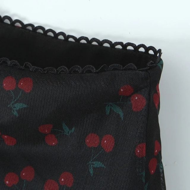 Dam A-Linje Midirock Blommönster Spetsdetaljer Polyester-5