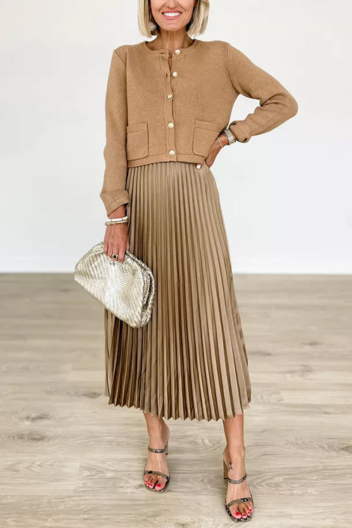 Dam Cardigan Knapp Nedfickad Bomull och Polyester 2