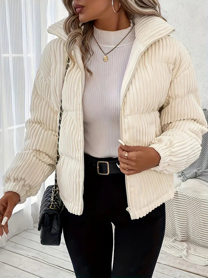 Damer Vadderad Jacka med Dragkedja Termisk Design-3