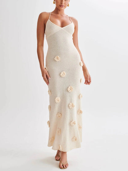 Kvinnors Rygglös Klänning Polyester Elasthan Elegant-1