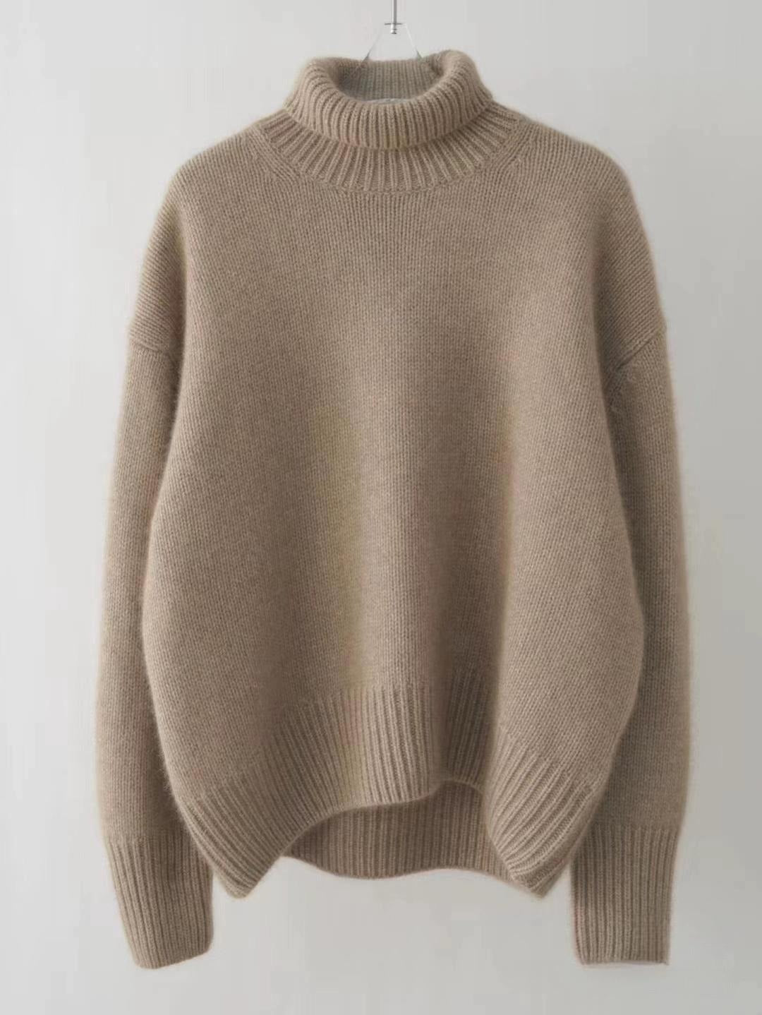 Kvinnors Turtleneck Tröja Överdimensionerad Polyester 1