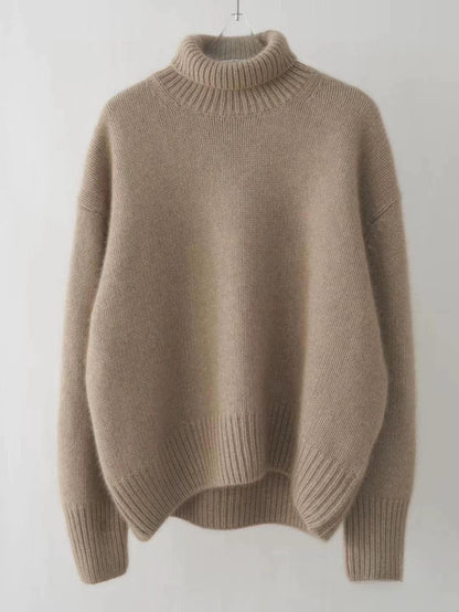 Kvinnors Turtleneck Tröja Överdimensionerad Polyester 1