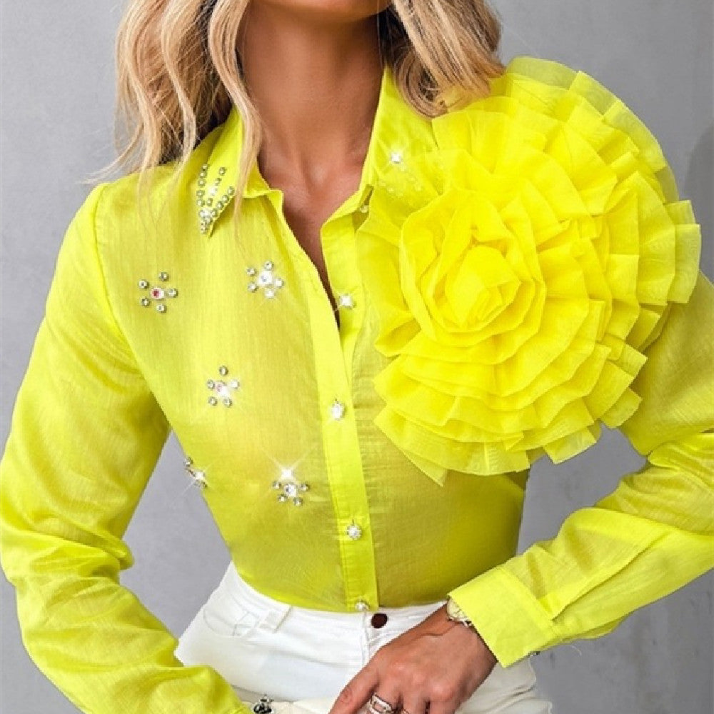 Dam Blommönstrad Jacka Tencel för Vår och Höst-4