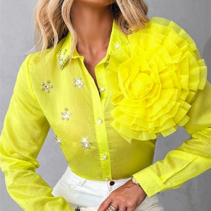 Dam Blommönstrad Jacka Tencel för Vår och Höst-4