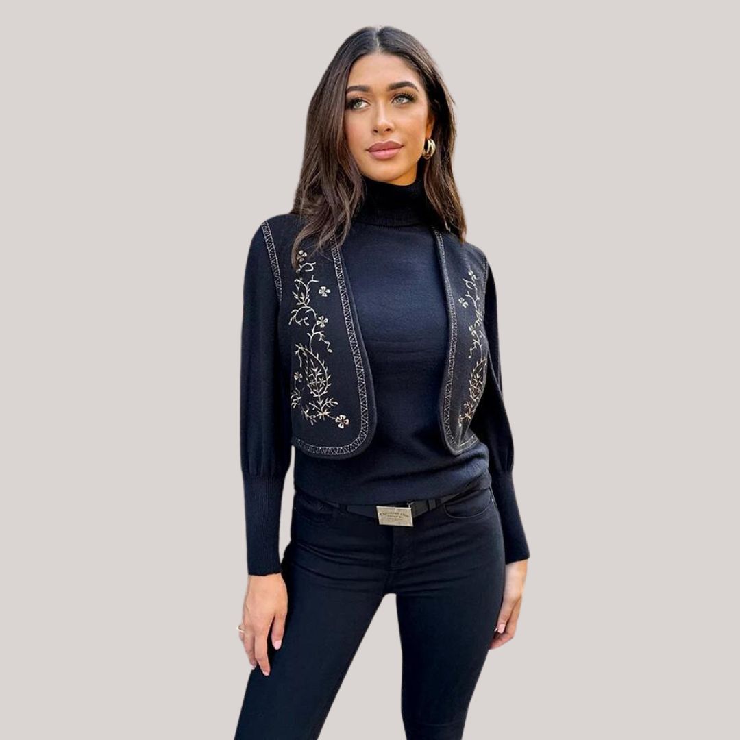 Herr Gilet Med Broderi Av Polyester-4