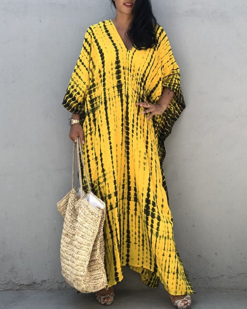 Variant image for Maxiklänning Dam Flytande Batik Lätt Tyg-4