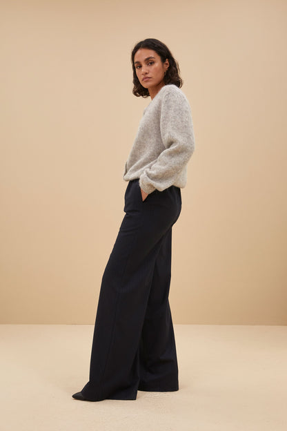 Dam Cardigan Tidlös Akryl Melee Natur-2